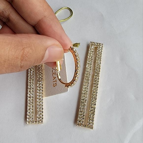 Amber Sceats Crystal Bar Earrings - Picture 6 of 6